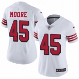 Women's Nike San Francisco 49ers #45 Tarvarius Moore Limited White Rush Vapor Untouchable NFL Jersey