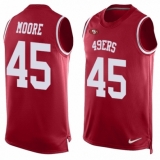 Men's Nike San Francisco 49ers #45 Tarvarius Moore Limited Red Player Name & Number Tank Top NFL Jersey