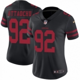 Women's Nike San Francisco 49ers #92 Jeremiah Attaochu Black Vapor Untouchable Elite Player NFL Jersey