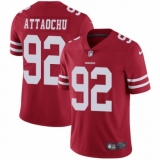 Youth Nike San Francisco 49ers #92 Jeremiah Attaochu Red Team Color Vapor Untouchable Limited Player NFL Jersey