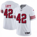 Men's Nike San Francisco 49ers #42 Ronnie Lott Limited White Rush Vapor Untouchable NFL Jersey