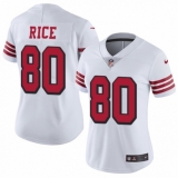 Women's Nike San Francisco 49ers #80 Jerry Rice Limited White Rush Vapor Untouchable NFL Jersey