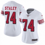 Women's Nike San Francisco 49ers #74 Joe Staley Limited White Rush Vapor Untouchable NFL Jersey