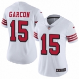 Women's Nike San Francisco 49ers #15 Pierre Garcon Limited White Rush Vapor Untouchable NFL Jersey