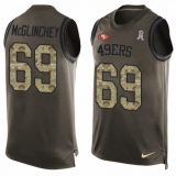 Men's Nike San Francisco 49ers #69 Mike McGlinchey Limited Green Salute to Service Tank Top NFL Jersey