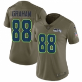 Women's Nike Seattle Seahawks #88 Jimmy Graham Limited Olive 2017 Salute to Service NFL Jersey