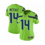 Women's Seattle Seahawks #14 D.K. Metcalf Limited Green Rush Vapor Untouchable Football Jersey