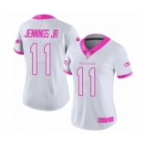 Women's Seattle Seahawks #11 Gary Jennings Jr. Limited White Pink Rush Fashion Football Jersey