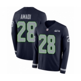 Youth Seattle Seahawks #28 Ugo Amadi Limited Navy Blue Therma Long Sleeve Football Jersey