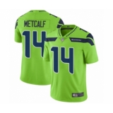 Men's Seattle Seahawks #14 D.K. Metcalf Limited Green Rush Vapor Untouchable Football Jersey