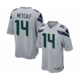Men's Seattle Seahawks #14 D.K. Metcalf Game Grey Alternate Football Jersey