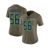 Women's Seattle Seahawks #56 Mychal Kendricks Limited Olive 2017 Salute to Service Football Jersey