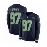 Men's Nike Seattle Seahawks #97 Patrick Kerney Limited Navy Blue Therma Long Sleeve NFL Jersey