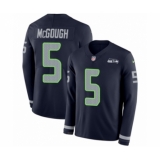 Men's Nike Seattle Seahawks #5 Alex McGough Limited Navy Blue Therma Long Sleeve NFL Jersey
