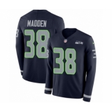 Youth Nike Seattle Seahawks #38 Tre Madden Limited Navy Blue Therma Long Sleeve NFL Jersey