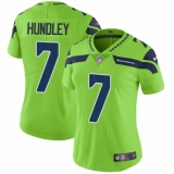 Women Nike Seattle Seahawks #7 Brett Hundley Limited Green Rush Vapor Untouchable NFL Jersey
