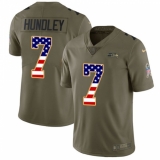 Youth Nike Seattle Seahawks #7 Brett Hundley Limited Olive USA Flag 2017 Salute to Service NFL Jersey