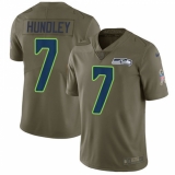 Youth Nike Seattle Seahawks #7 Brett Hundley Limited Olive 2017 Salute to Service NFL Jersey
