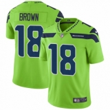 Men's Nike Seattle Seahawks #18 Jaron Brown Limited Green Rush Vapor Untouchable NFL Jersey