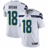 Men's Nike Seattle Seahawks #18 Jaron Brown White Vapor Untouchable Limited Player NFL Jersey