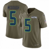 Youth Nike Seattle Seahawks #5 Alex McGough Limited Olive 2017 Salute to Service NFL Jersey