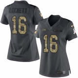 Women's Nike Seattle Seahawks #16 Tyler Lockett Limited Black 2016 Salute to Service NFL Jersey