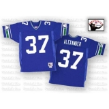 Mitchell And Ness Seattle Seahawks #37 Shaun Alexander Blue Authentic Throwback NFL Jersey