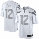 Men's Nike Seattle Seahawks 12th Fan Limited White Platinum NFL Jersey