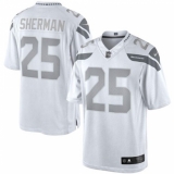 Men's Nike Seattle Seahawks #25 Richard Sherman Limited White Platinum NFL Jersey