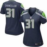 Women's Nike Seattle Seahawks #31 Kam Chancellor Game Steel Blue Team Color NFL Jersey
