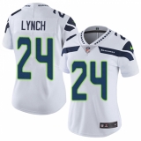 Women's Nike Seattle Seahawks #24 Marshawn Lynch Elite White NFL Jersey