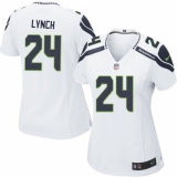 Women's Nike Seattle Seahawks #24 Marshawn Lynch Game White NFL Jersey