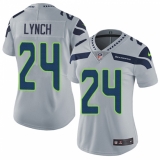 Women's Nike Seattle Seahawks #24 Marshawn Lynch Elite Grey Alternate NFL Jersey