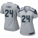 Women's Nike Seattle Seahawks #24 Marshawn Lynch Game Grey Alternate NFL Jersey