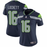 Women's Nike Seattle Seahawks #16 Tyler Lockett Steel Blue Team Color Vapor Untouchable Limited Player NFL Jersey