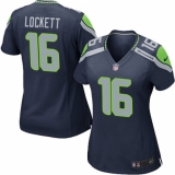 Women's Nike Seattle Seahawks #16 Tyler Lockett Game Steel Blue Team Color NFL Jersey