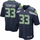 Men's Nike Seattle Seahawks #33 Tedric Thompson Game Steel Blue Team Color NFL Jersey