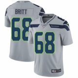 Men's Nike Seattle Seahawks #68 Justin Britt Grey Alternate Vapor Untouchable Limited Player NFL Jersey