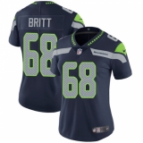 Women's Nike Seattle Seahawks #68 Justin Britt Steel Blue Team Color Vapor Untouchable Limited Player NFL Jersey