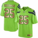 Men's Nike Seattle Seahawks #25 Richard Sherman Limited Green/Gold Rush NFL Jersey
