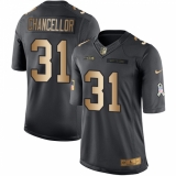 Men's Nike Seattle Seahawks #31 Kam Chancellor Limited Black/Gold Salute to Service NFL Jersey