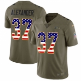 Men's Nike Seattle Seahawks #37 Shaun Alexander Limited Olive/USA Flag 2017 Salute to Service NFL Jersey