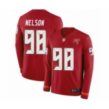 Men's Tampa Bay Buccaneers #98 Anthony Nelson Limited Red Therma Long Sleeve Football Jersey