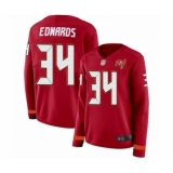 Women's Tampa Bay Buccaneers #34 Mike Edwards Limited Red Therma Long Sleeve Football Jersey