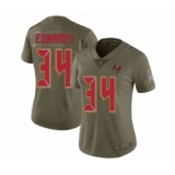 Women's Tampa Bay Buccaneers #34 Mike Edwards Limited Olive 2017 Salute to Service Football Jersey