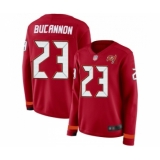 Women's Tampa Bay Buccaneers #23 Deone Bucannon Limited Red Therma Long Sleeve Football Jersey
