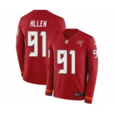 Men's Nike Tampa Bay Buccaneers #91 Beau Allen Limited Red Therma Long Sleeve NFL Jersey