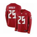 Men's Nike Tampa Bay Buccaneers #25 Peyton Barber Limited Red Therma Long Sleeve NFL Jersey