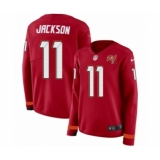 Women's Nike Tampa Bay Buccaneers #11 DeSean Jackson Limited Red Therma Long Sleeve NFL Jersey