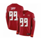 Youth Nike Tampa Bay Buccaneers #99 Warren Sapp Limited Red Therma Long Sleeve NFL Jersey
